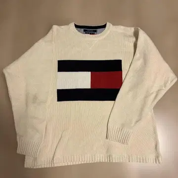 [ 최상급 디자인 ] 타미힐피거 핸드 니트 90s 플래그 빅 로고