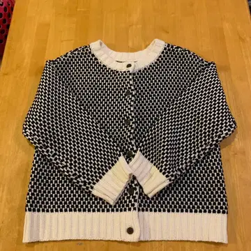 체크 무늬 니트 가디건