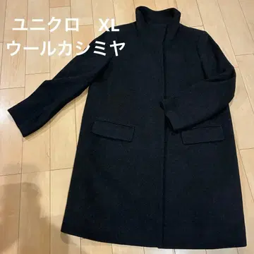 유니클로 UNIQLO 울 캐시미어 스탠드 카라 코트 XL