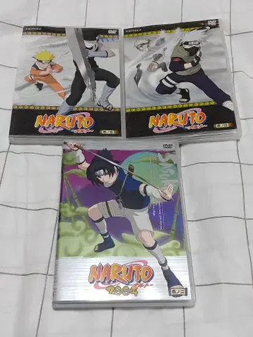 나루토 애니메이션 DVD 3장 세트 하타케 카카시 우치하 사스케