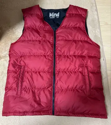 880FP Mind 일본제 다운 베스트 보르도 L 화이트 구스 다운