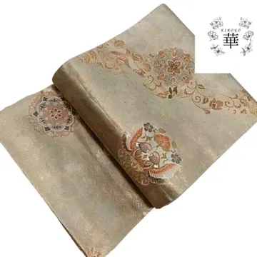 화 후쿠로 오비 화문 오시도리 거북이 등껍질 문양 당초 금 그린