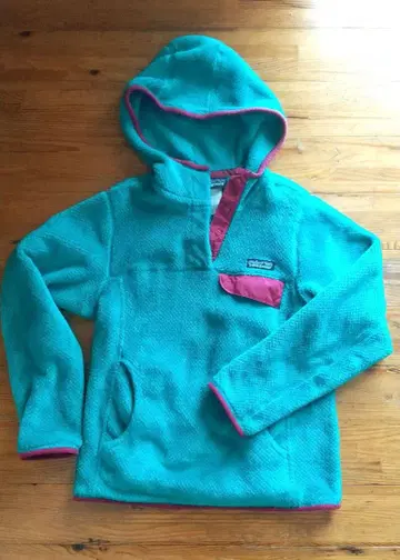 Patagonia 터콰이즈 플리스 후드 부착