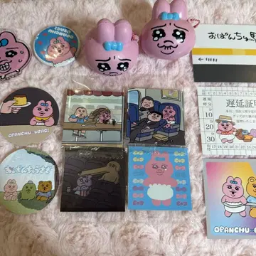 빤쮸토끼 스트랩 스티커 배지 세트