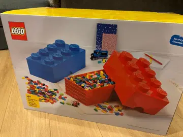 LEGO 레고 블록 수납 박스 빨간색 파랑 세트