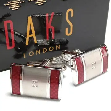 dkc128 새상품 DAKS 닥스 커프스/커프 링크 실버 x 레드 빨간색