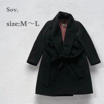 Sov. 가운 코트 루즈한 사이즈 벨트 끈 여성용 깔끔한 고급