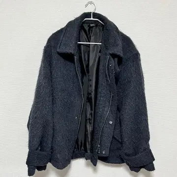 [가을/겨울] 샤기 스탠드 카라 블루종 자켓 L 블랙