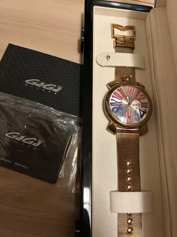 가가밀라노 핑크 골드 46mm 손목시계 마누알레
