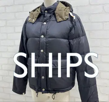 SHIPS 후드 부착 다운 자켓 블랙