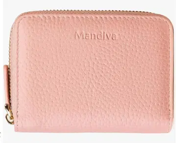 미니 지갑 핑크 카드 케이스 여성용 천연 가죽 안티스키밍 코인 스루