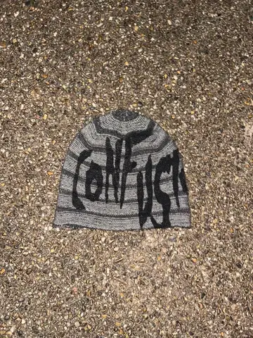 리메이크 비니 y2k 펑크 보더 무늬