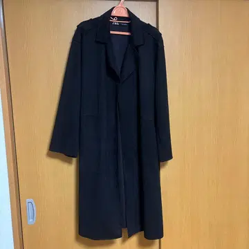 ZARA 블랙 롱 코트 허리 리본 포함