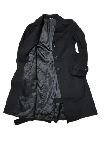 C412 캐시미어 코트 여성용 빅 사이즈 11 블랙 리본 벨트 포함