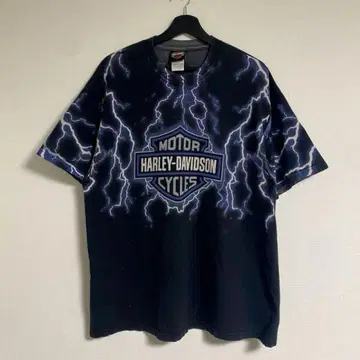 HARLEY DAVIDSON 블루 플레임 긴팔 티셔츠