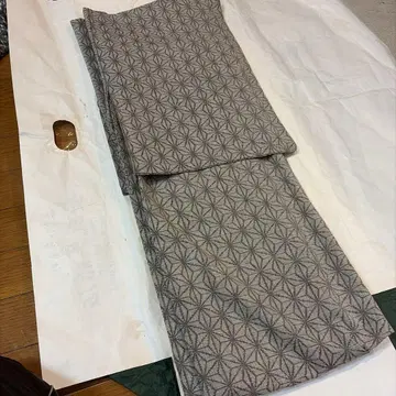 기하학 패턴 그레이 계열 코몬 기모노 여름용