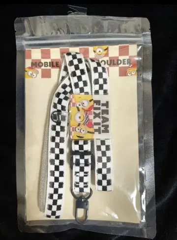 미니언 체크 무늬 스트랩