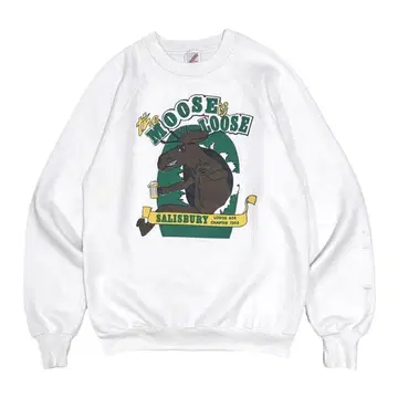 90s 빈티지 맨투맨 캠핑 시설 기업 로고 화이트 M