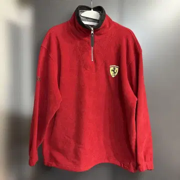 페라리 빨간색 하프 지퍼 플리스 자켓 M