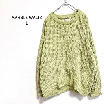 마블왈츠 니트 스웨터 그린 계열 굵은 짜임 루즈핏 긴팔