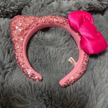 키티 스팽글 머리띠 핑크