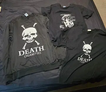 스컬 디자인 T셔츠 트레이닝복 세트 구제 빈티지 디자인