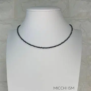 고급 테라헤르츠석 목걸이 심플 반짝이는 버튼 금장 장식 유행 2mm알