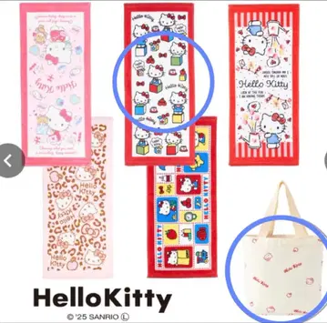 산리오 캐릭터 토트백 페이스 타월