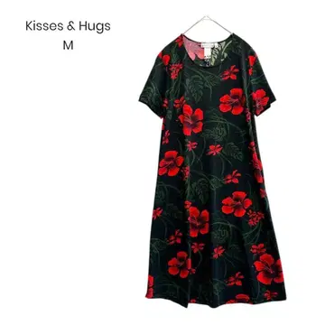 원피스 꽃무늬 하이비스커스 리조트 반팔 리조트 원피스 1186