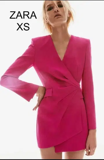 ZARA 핑크 랩 디자인 미니 원피스