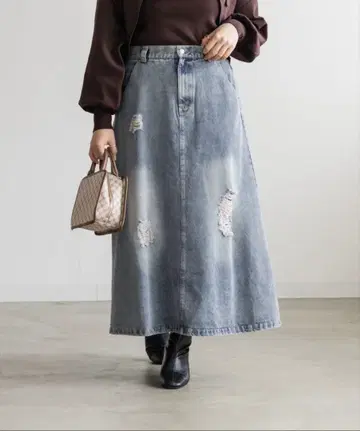 CLETTE 오리지널 데미지 가공 데님 스커트