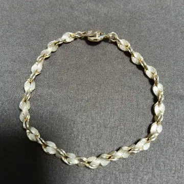 실버 뜨개질 디자인 팔찌 약 20cm