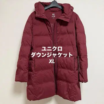 유니클로 UNIQLO 버건디 빨간색 심리스 다운 자켓 XL