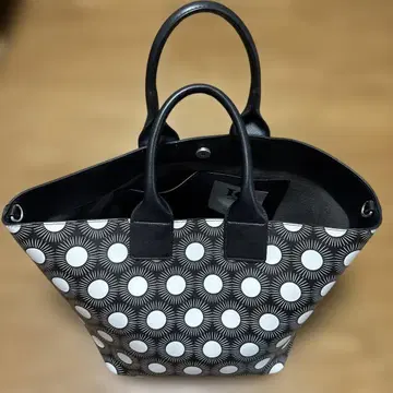 CLOUDY 토트백 화이트 도트 블랙