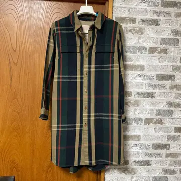 체크 무늬 셔츠 원피스 (긴팔)