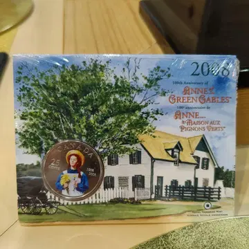 캐나다 발행 빨간 머리 앤 100주년 25센트 컬러 코인