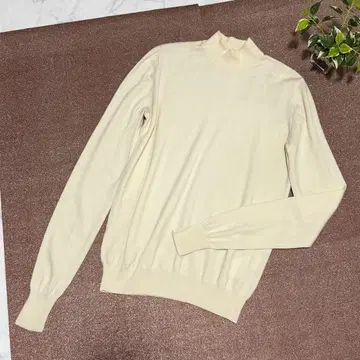 엔폴드 니트 하이넥 울 하이 게이지 긴팔 아이보리 38