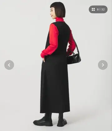 BEAUTY&YOUTH 폴리에스테르 트위드라이크 오버롤 스커트