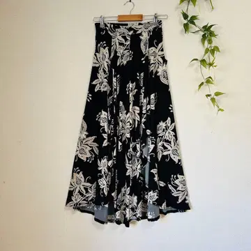 미 실루엣 [이치옥] 재패니즈 모던 꽃무늬 롱 스커트 댄스 의상 사교댄스