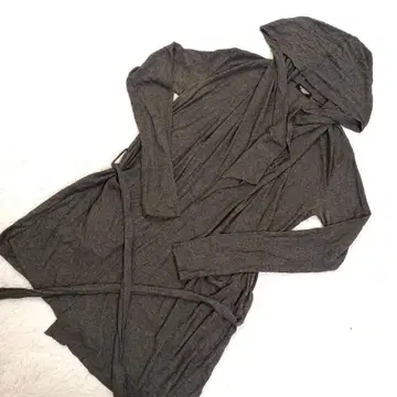 TORNADO MART 후드 부착 가디건 그레이