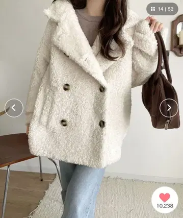 classicalelf 스탠드 칼라 푸들 보아 더블 코트