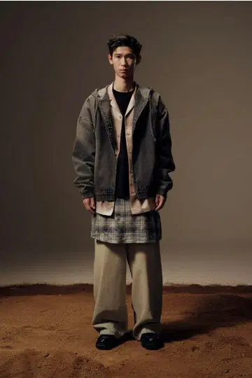 [ 완판템 ] hm 에이치앤엠 루즈핏 후데트 데님 자켓