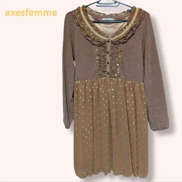 axesfemme 프릴 달린 물방울 패턴 원피스