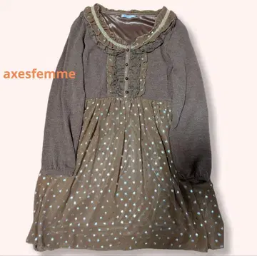 axesfemme 프릴 달린 물방울 패턴 원피스