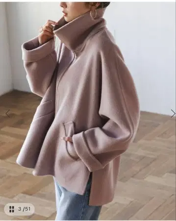 카멜 믹스 리버 지퍼 코트