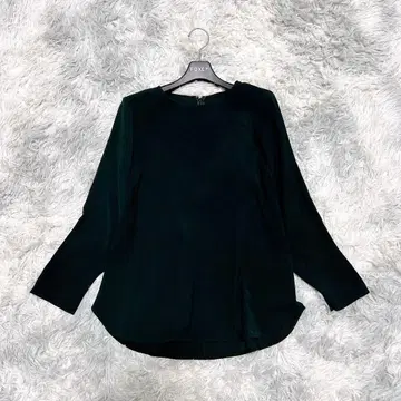 PLST M 블라우스 긴팔 무지 다크 그린 출퇴근 졸업식 일본제