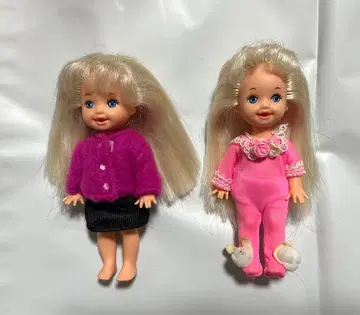 바비의 여동생 켈리 인형 2개 옷 갈아입히기 인형 빈티지 플라티나 블론드