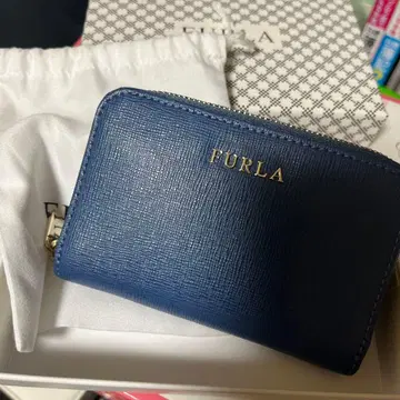 FURLA 탁한 블루 키링 포함 코인 케이스