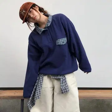 ENZOBLUES Retro Snap Fleece Anorak