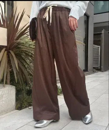 택 포함 새상품 차오패닉 부드러운 와이드 이지 팬츠 브라운 XL